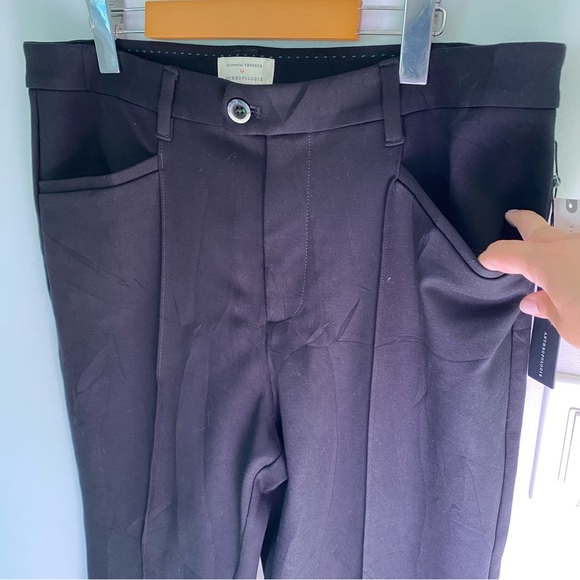 Anthropologie The Essential Flare Trousers Black Size 14 New With Tags - Picture 8 of 13